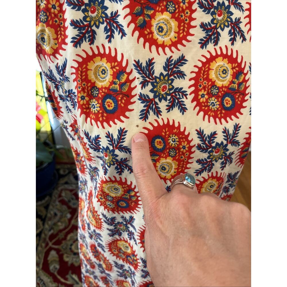 Vintage 50s 60s Handmade XS Floral Mini Summer Dress Mod MCM Retro Cotton Zip - Picture 5 of 14
